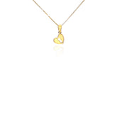 תליון זהב לב ודוגמת מנעול